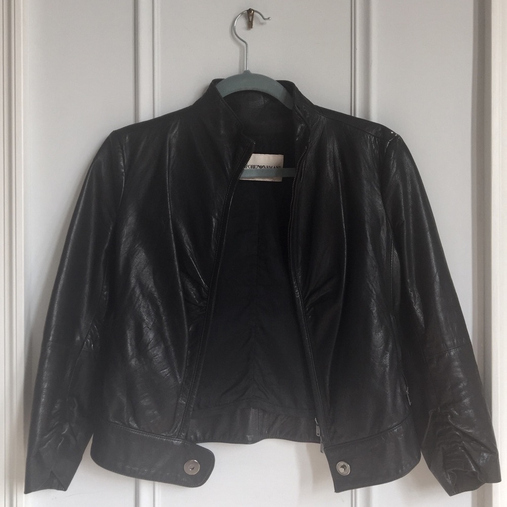 real vintage Emporio Armani leather jacket xs🦋🦋